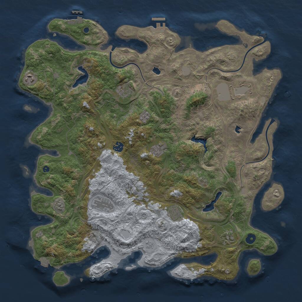 Rust Map: Procedural Map, Size: 4500, Seed: 1837083573, 15 Monuments