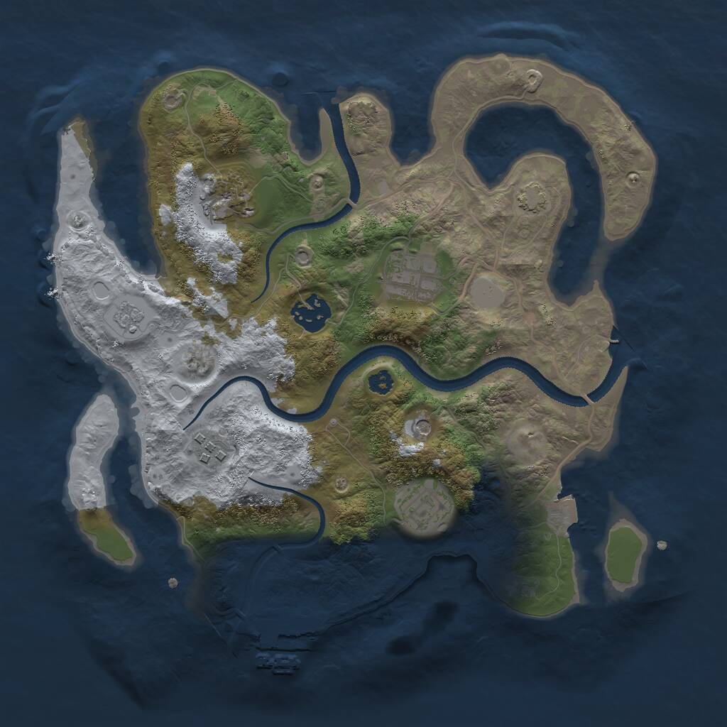 Rust Map: Procedural Map, Size: 3000, Seed: 453736344, 10 Monuments