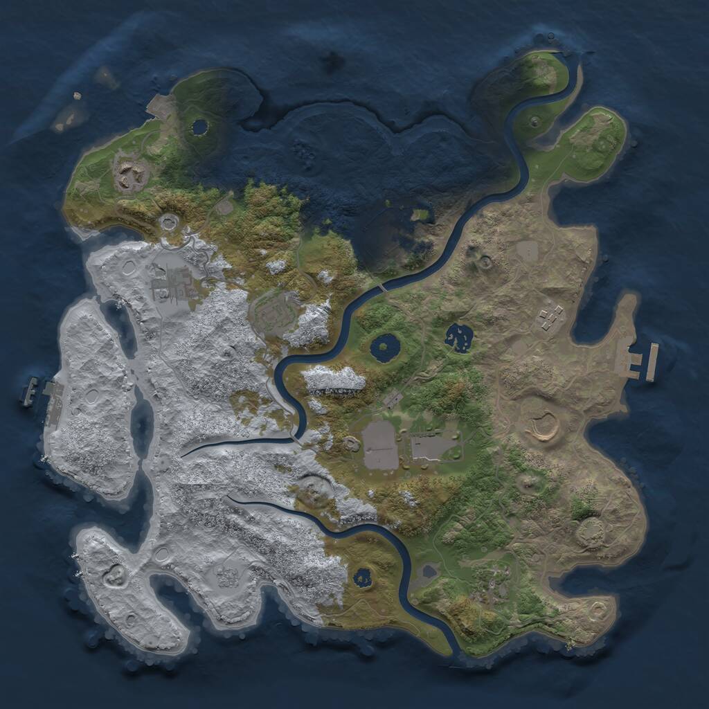 Rust Map: Procedural Map, Size: 3750, Seed: 403669878, 15 Monuments