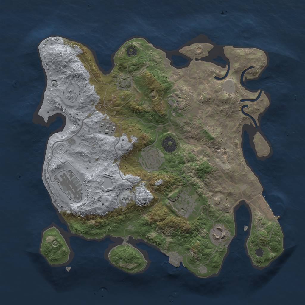 Rust Map: Procedural Map, Size: 3000, Seed: 63475, 12 Monuments