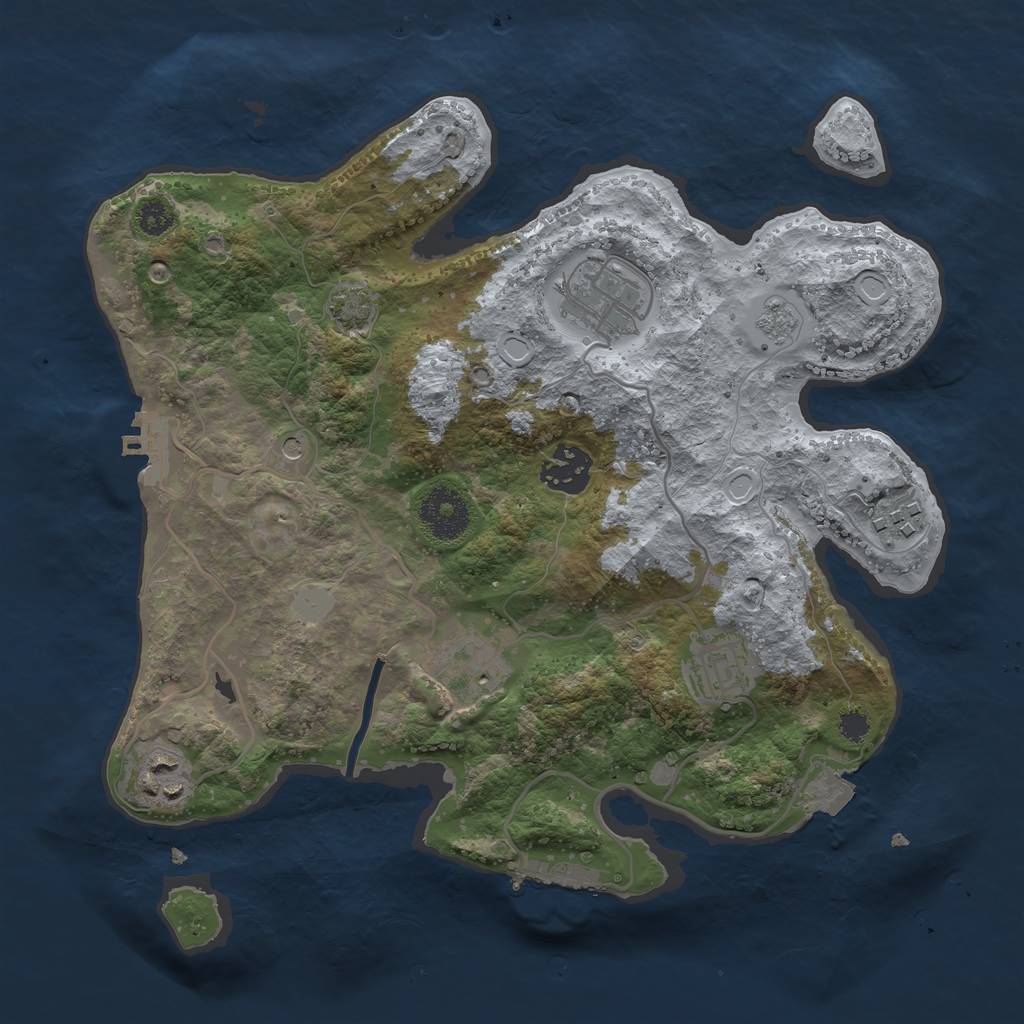 Rust Map: Procedural Map, Size: 3072, Seed: 784920, 14 Monuments