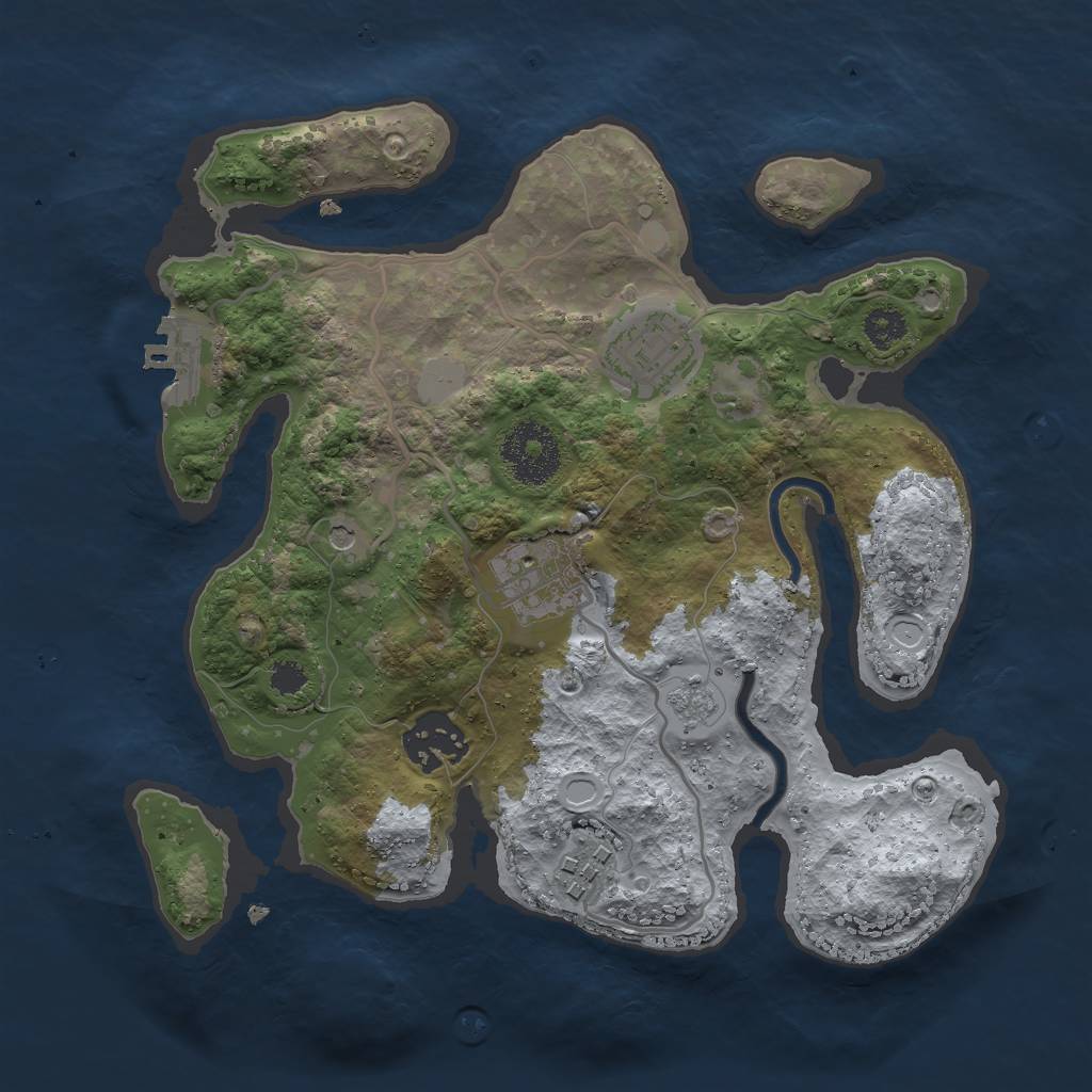 Rust Map: Procedural Map, Size: 2700, Seed: 45325, 10 Monuments