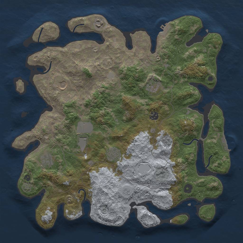 Rust Map: Procedural Map, Size: 4000, Seed: 72221760, 16 Monuments