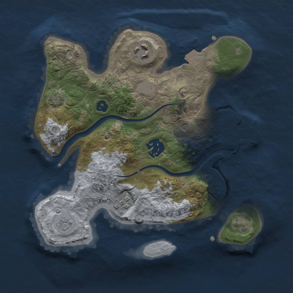 Rust Map: Procedural Map, Size: 2500, Seed: 559944662, 8 Monuments