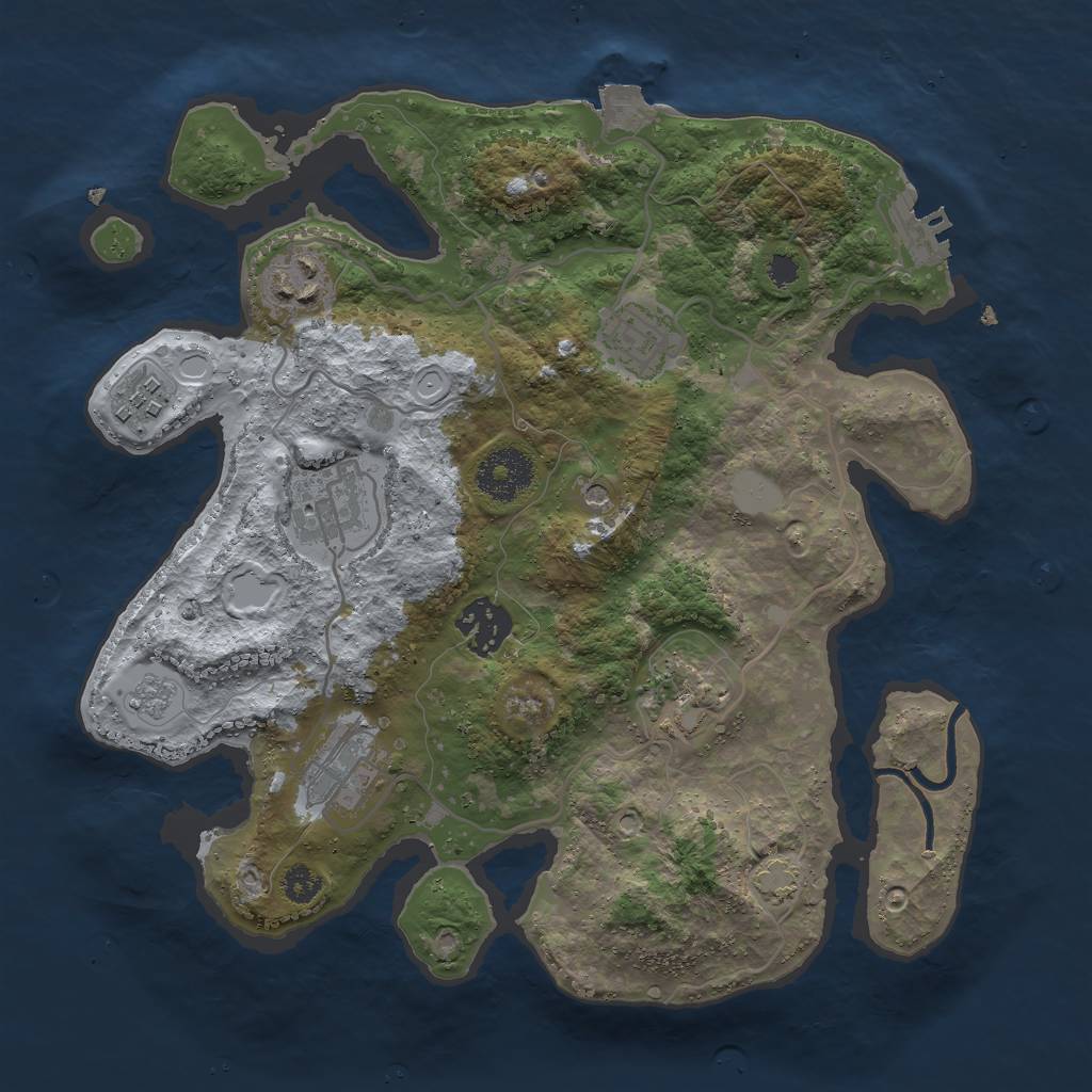 Rust Map: Procedural Map, Size: 3000, Seed: 450378779, 14 Monuments