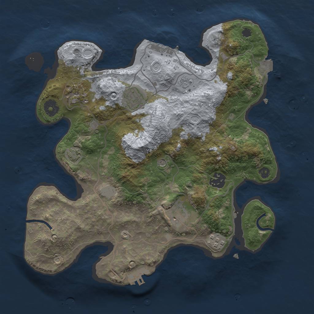 Rust Map: Procedural Map, Size: 3000, Seed: 1529812795, 13 Monuments