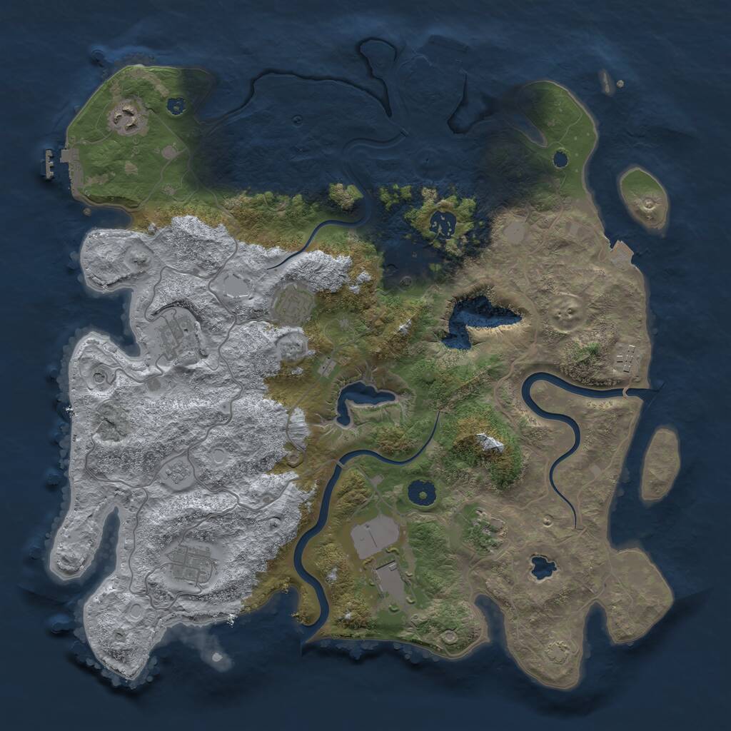 Rust Map: Procedural Map, Size: 4000, Seed: 3186877, 15 Monuments