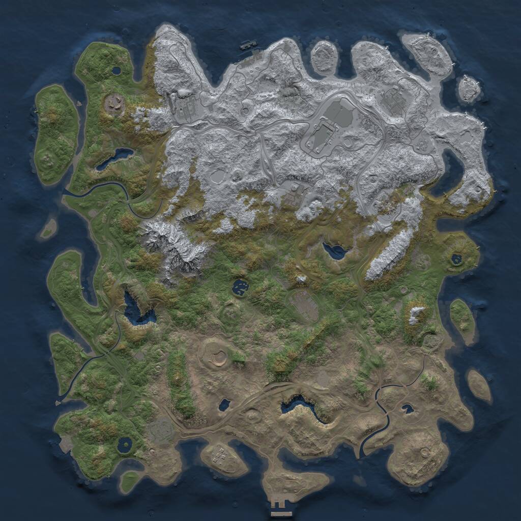 Rust Map: Procedural Map, Size: 5000, Seed: 12346, 17 Monuments