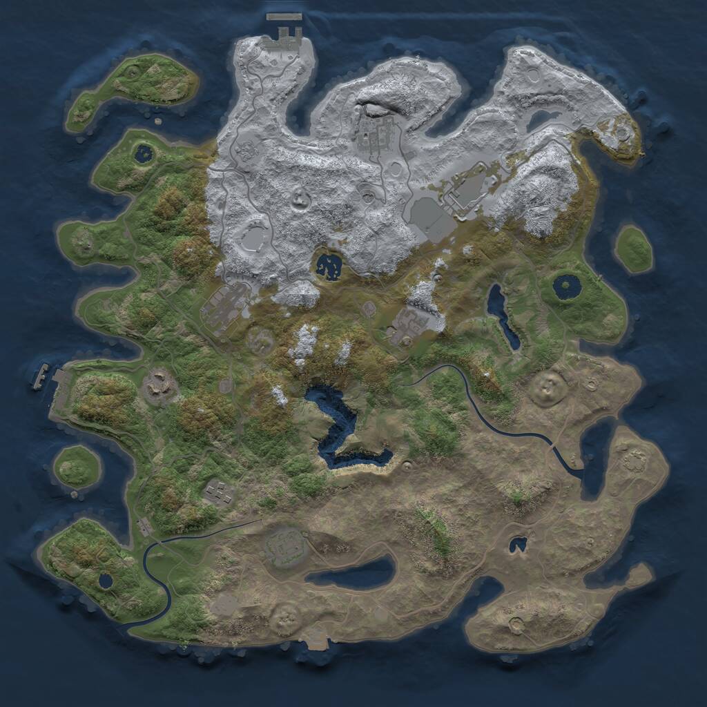Rust Map: Procedural Map, Size: 4000, Seed: 365488144, 14 Monuments