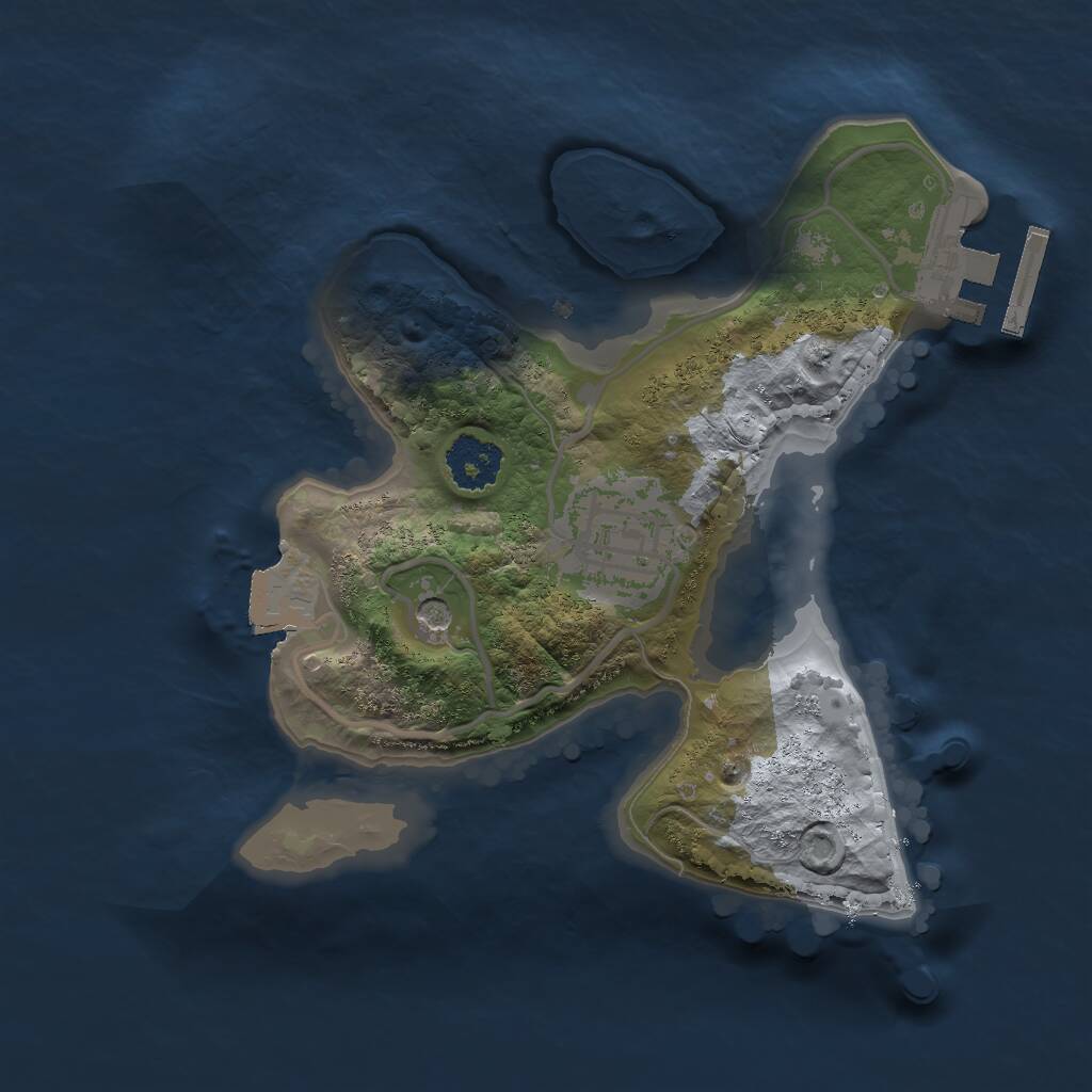Rust Map: Procedural Map, Size: 2000, Seed: 1232404407, 4 Monuments