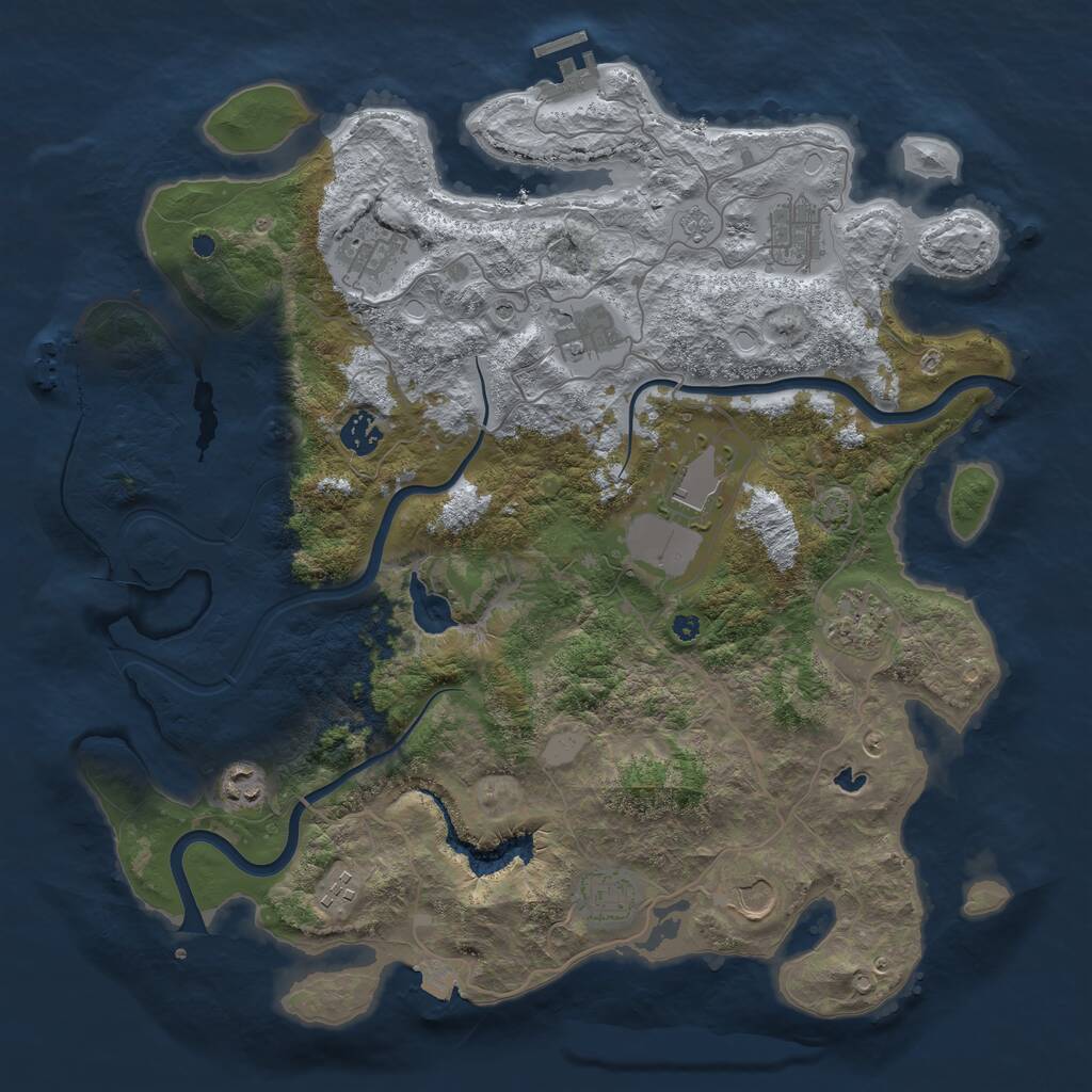 Rust Map: Procedural Map, Size: 4000, Seed: 589812802, 16 Monuments