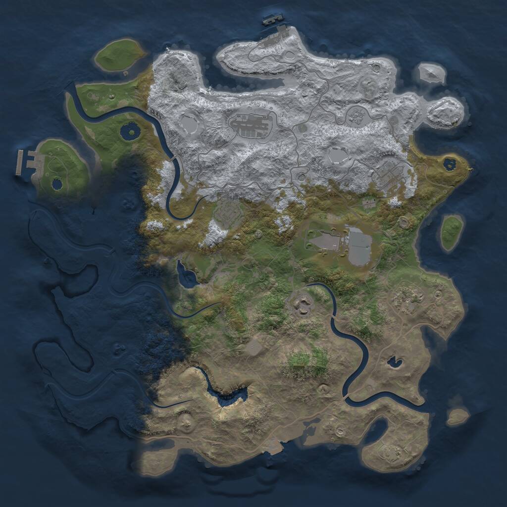 Rust Map: Procedural Map, Size: 4000, Seed: 589812802, 12 Monuments