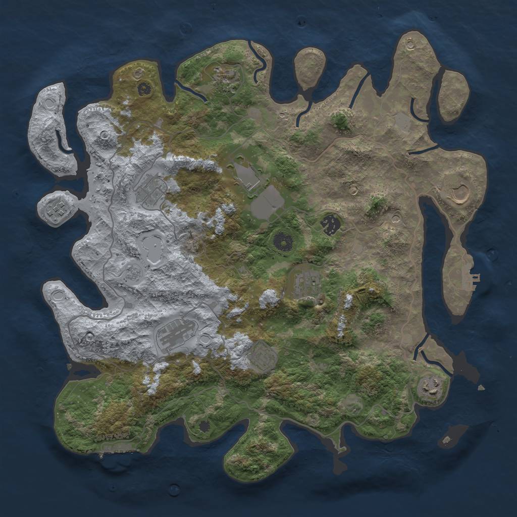 Rust Map: Procedural Map, Size: 4000, Seed: 762236114, 17 Monuments
