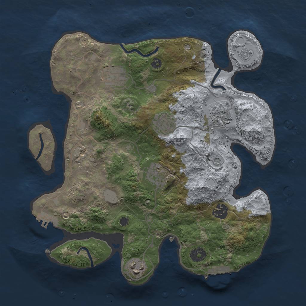 Rust Map: Procedural Map, Size: 3000, Seed: 89642, 13 Monuments