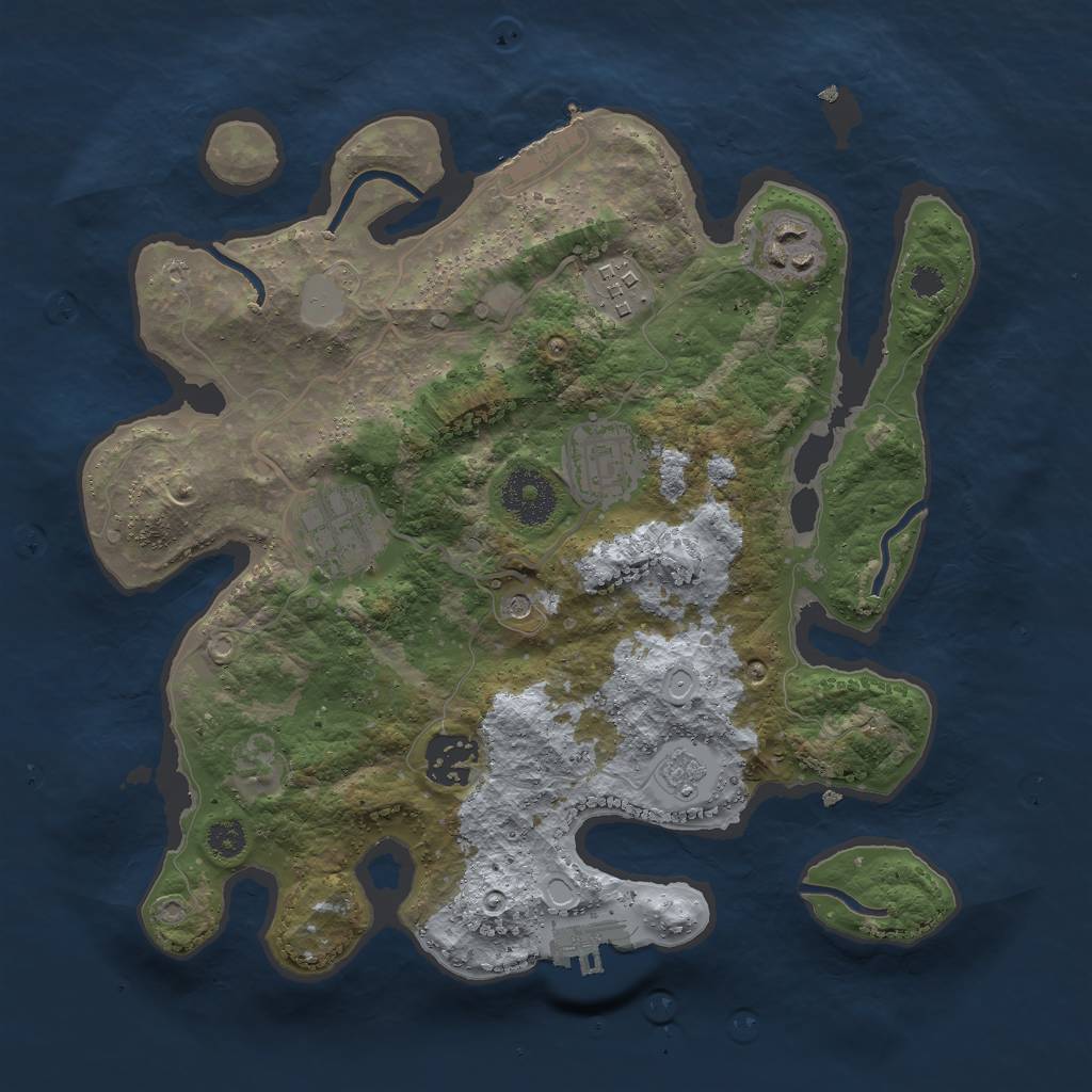 Rust Map: Procedural Map, Size: 3000, Seed: 673583065, 12 Monuments