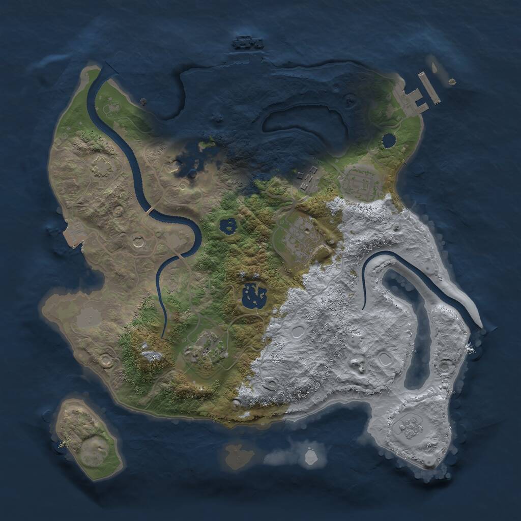 Rust Map: Procedural Map, Size: 3000, Seed: 2441224, 12 Monuments