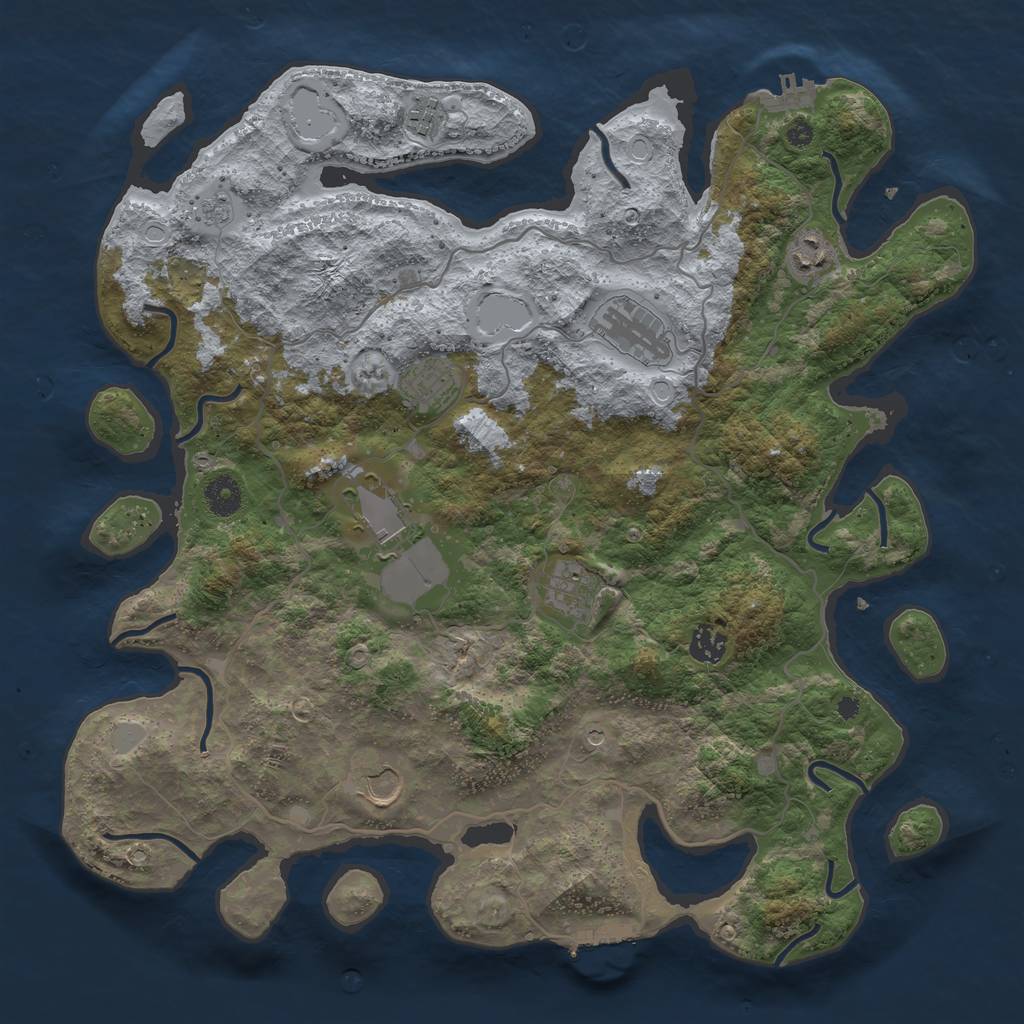 Rust Map: Procedural Map, Size: 4000, Seed: 75068, 15 Monuments
