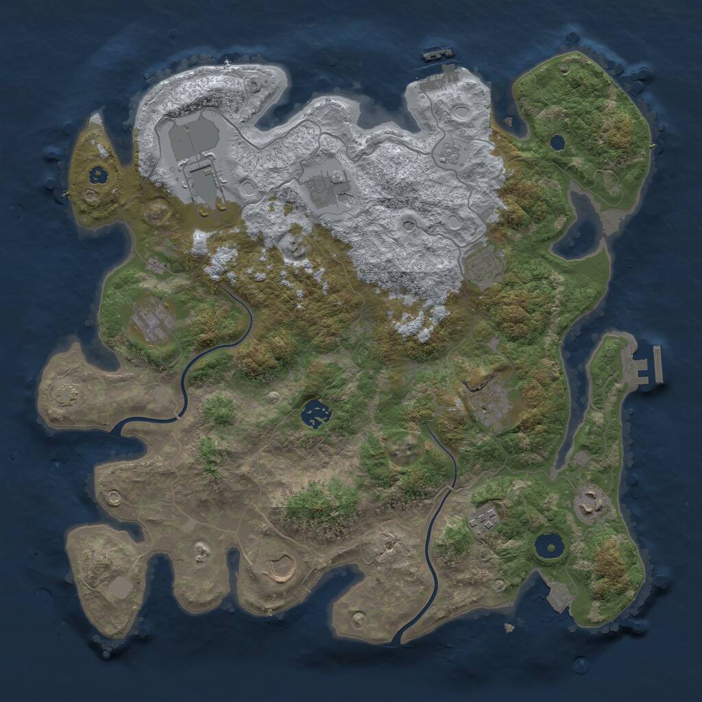 Rust Map: Procedural Map, Size: 3800, Seed: 1272498292, 15 Monuments