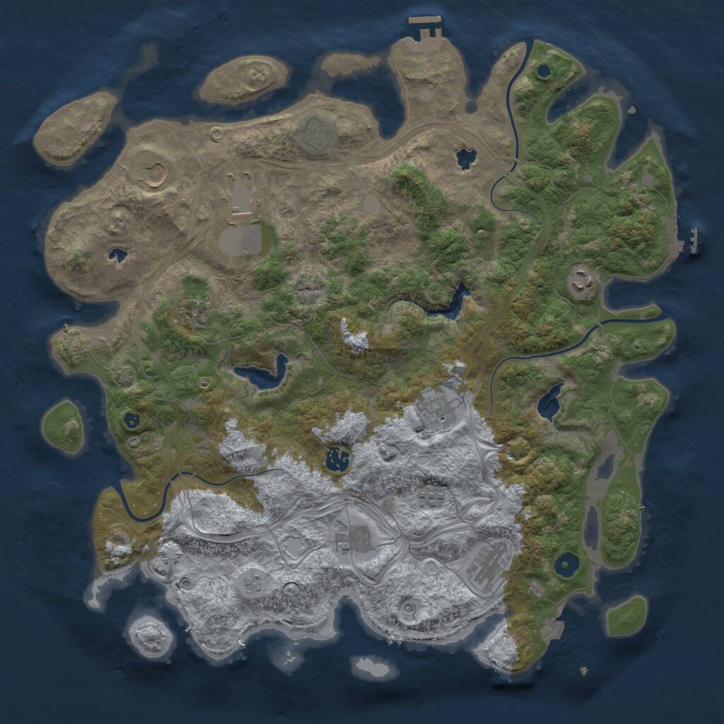Rust Map: Procedural Map, Size: 4500, Seed: 5865656, 16 Monuments