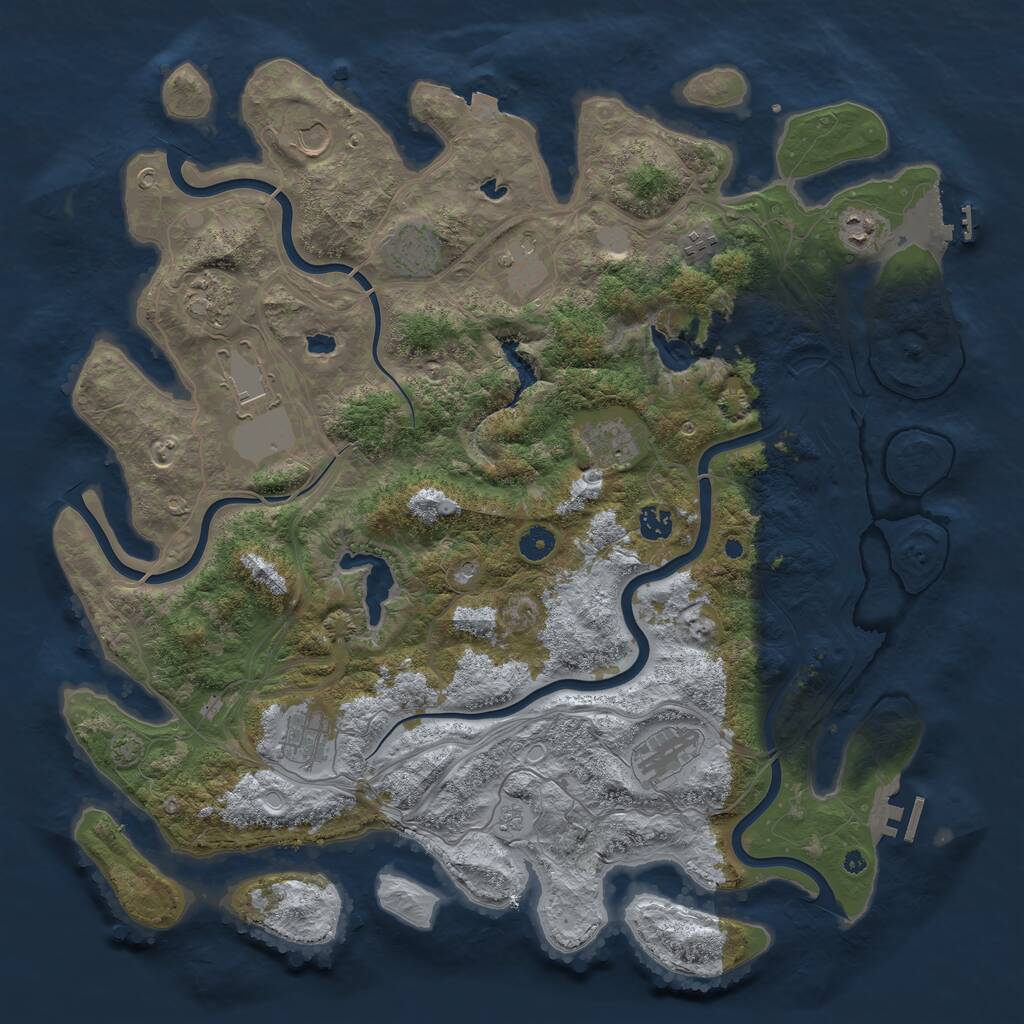 Rust Map: Procedural Map, Size: 4500, Seed: 1202703022, 17 Monuments