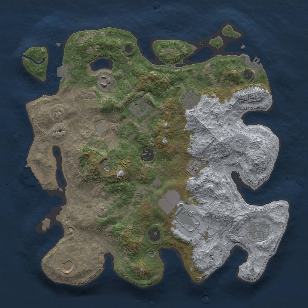 Rust Map: Procedural Map, Size: 3500, Seed: 1682735918, 16 Monuments