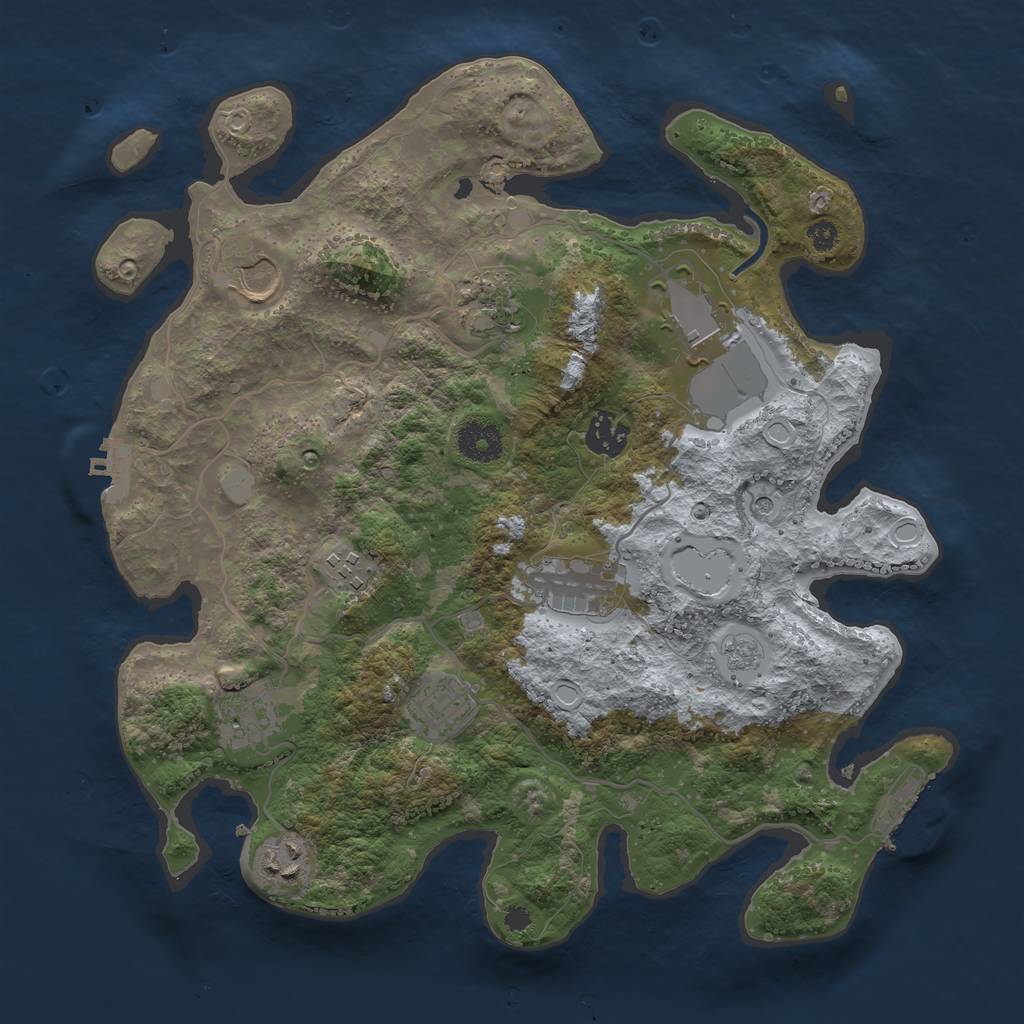 Rust Map: Procedural Map, Size: 3500, Seed: 298, 16 Monuments