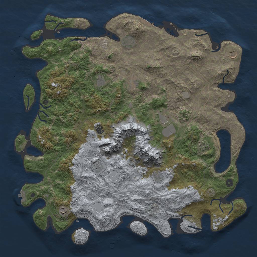 Rust Map: Procedural Map, Size: 5000, Seed: 631108777, 18 Monuments