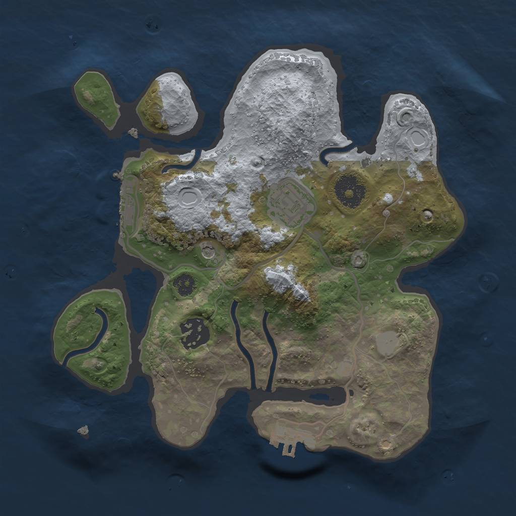 Rust Map: Procedural Map, Size: 2500, Seed: 961961516, 8 Monuments