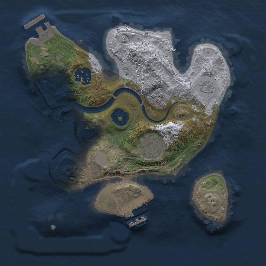 Rust Map: Procedural Map, Size: 2300, Seed: 161899372, 7 Monuments