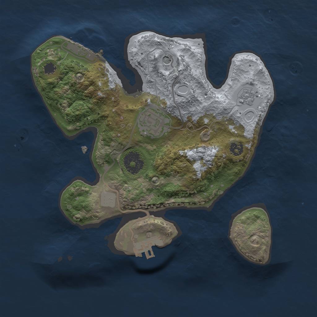 Rust Map: Procedural Map, Size: 2300, Seed: 161899372, 8 Monuments