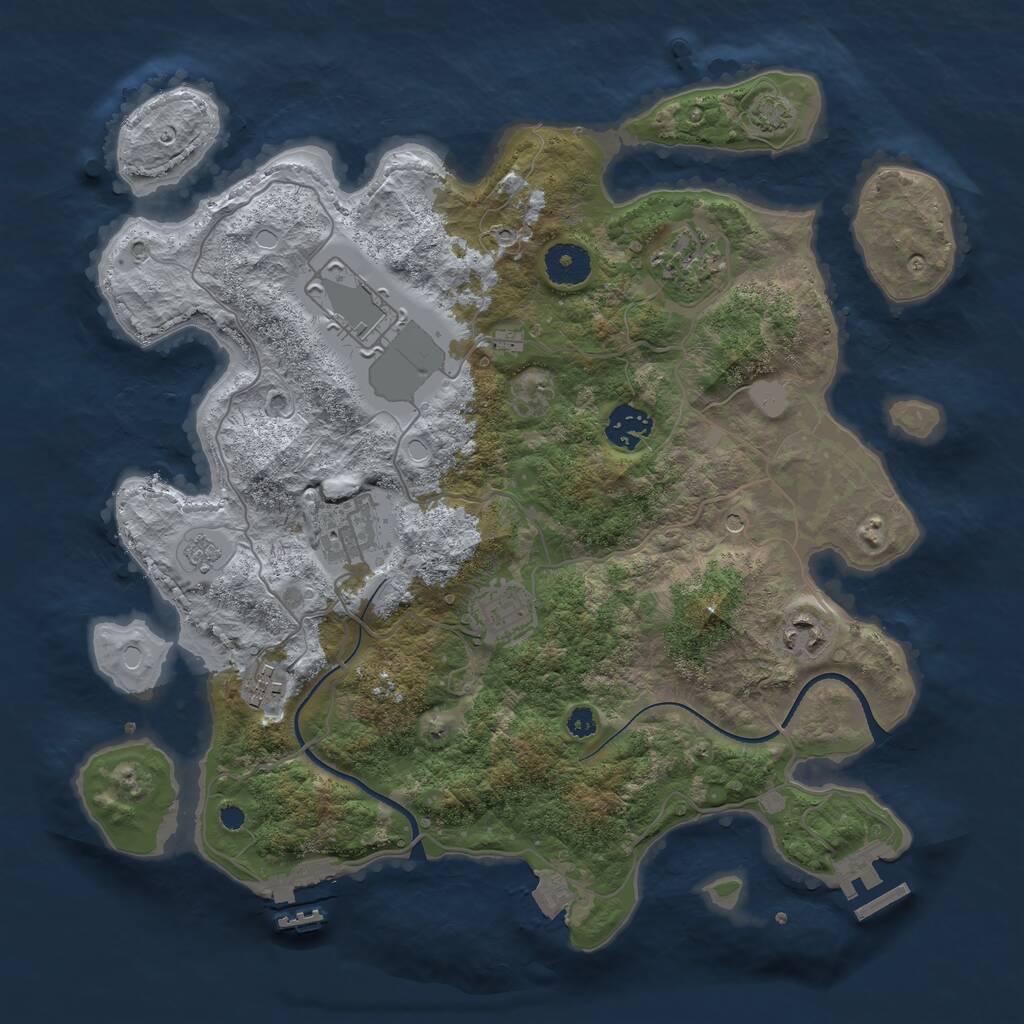 Rust Map: Procedural Map, Size: 3500, Seed: 20220601, 13 Monuments