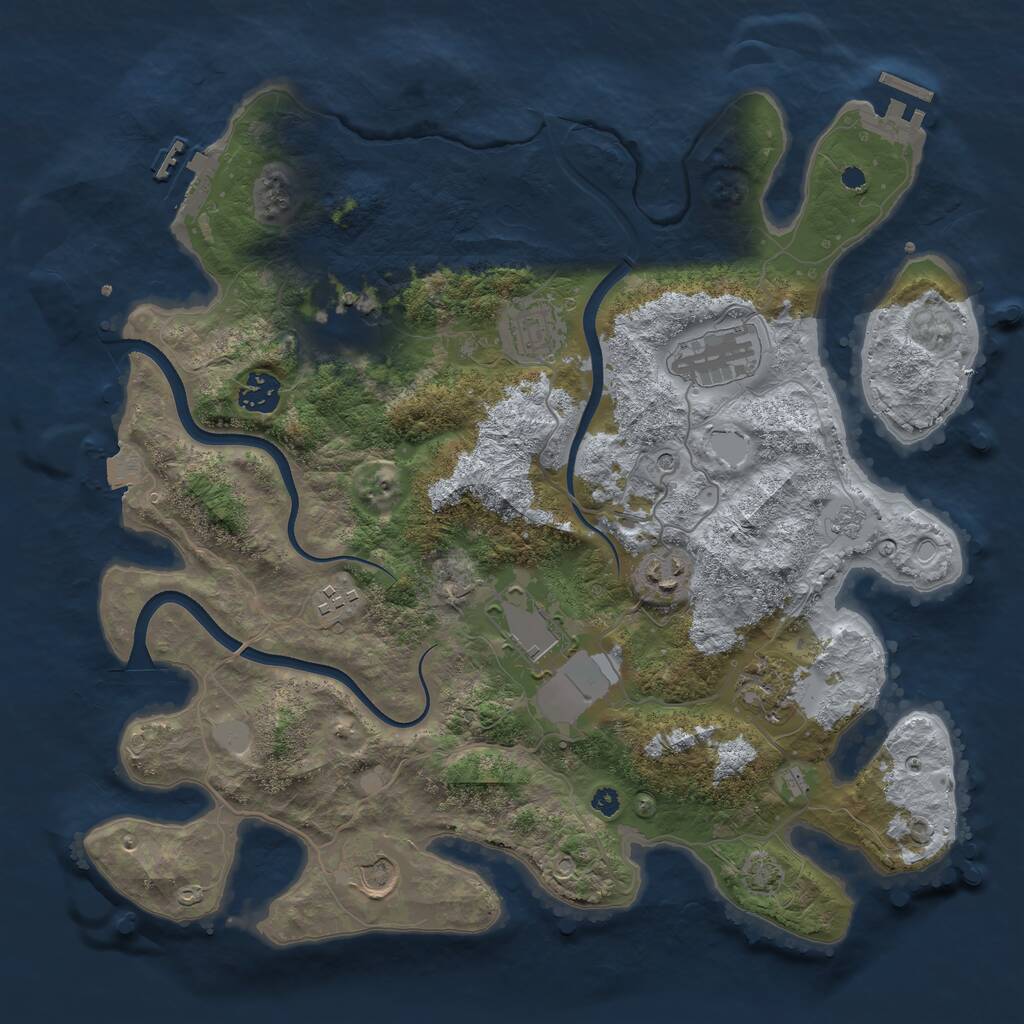 Rust Map: Procedural Map, Size: 3700, Seed: 1546, 15 Monuments