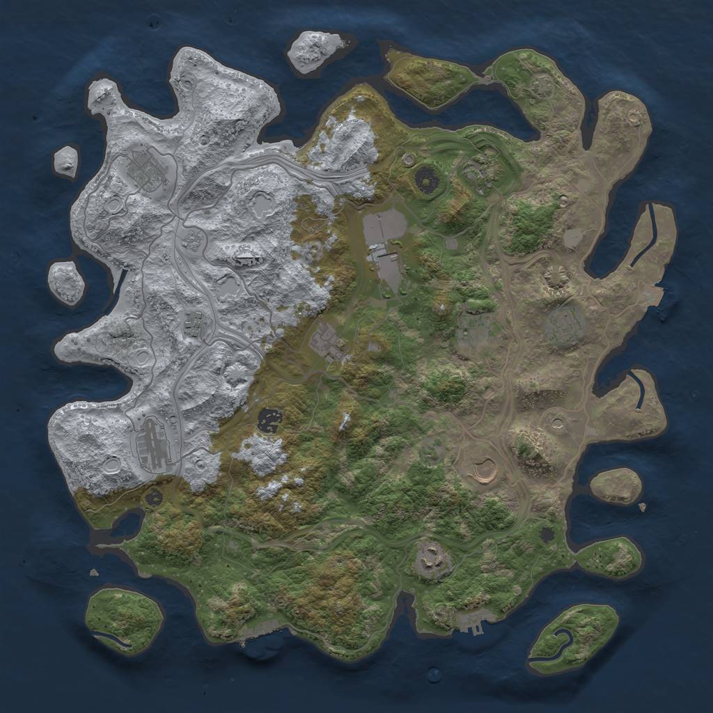 Rust Map: Procedural Map, Size: 4250, Seed: 1203753449, 19 Monuments