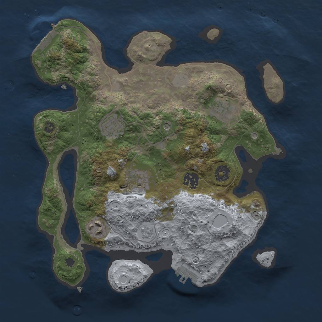 Rust Map: Procedural Map, Size: 3000, Seed: 53050238, 12 Monuments