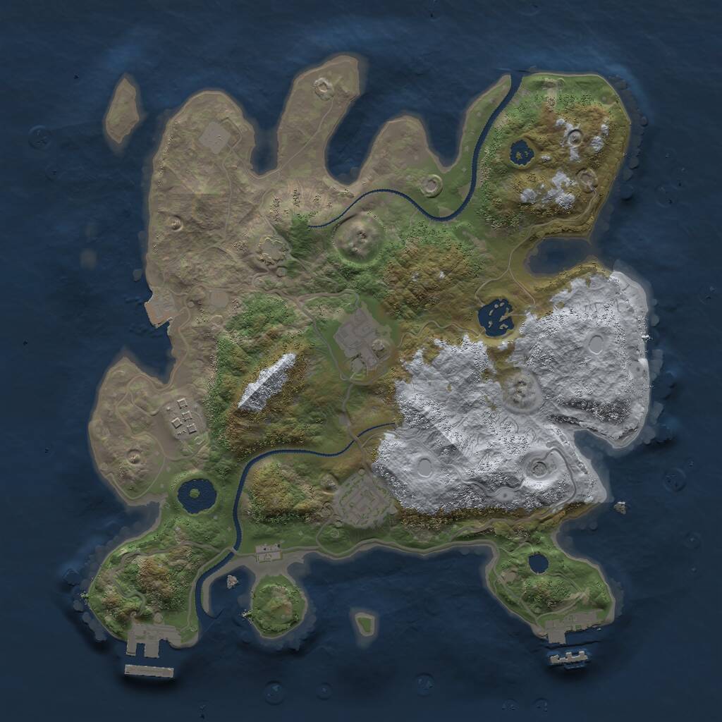 Rust Map: Procedural Map, Size: 3000, Seed: 2008971572, 9 Monuments