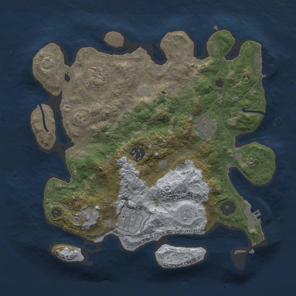 Rust Map: Procedural Map, Size: 3000, Seed: 1778967442, 12 Monuments