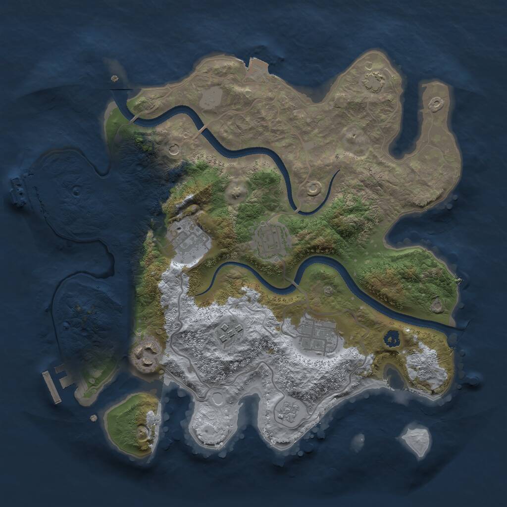 Rust Map: Procedural Map, Size: 3000, Seed: 904340878, 11 Monuments