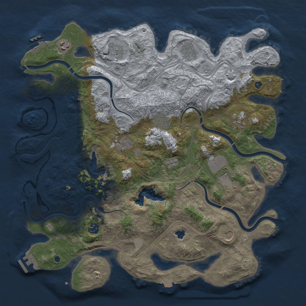 Rust Map: Procedural Map, Size: 4250, Seed: 325211921, 16 Monuments
