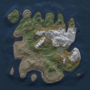 Thumbnail Rust Map: Procedural Map, Size: 3000, Seed: 8573, 14 Monuments