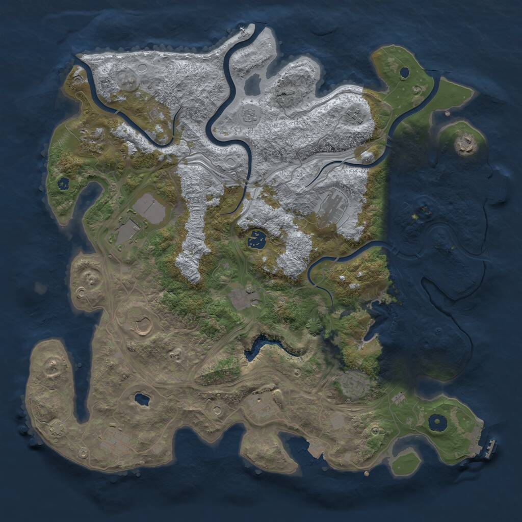 Rust Map: Procedural Map, Size: 4250, Seed: 1805449097, 17 Monuments