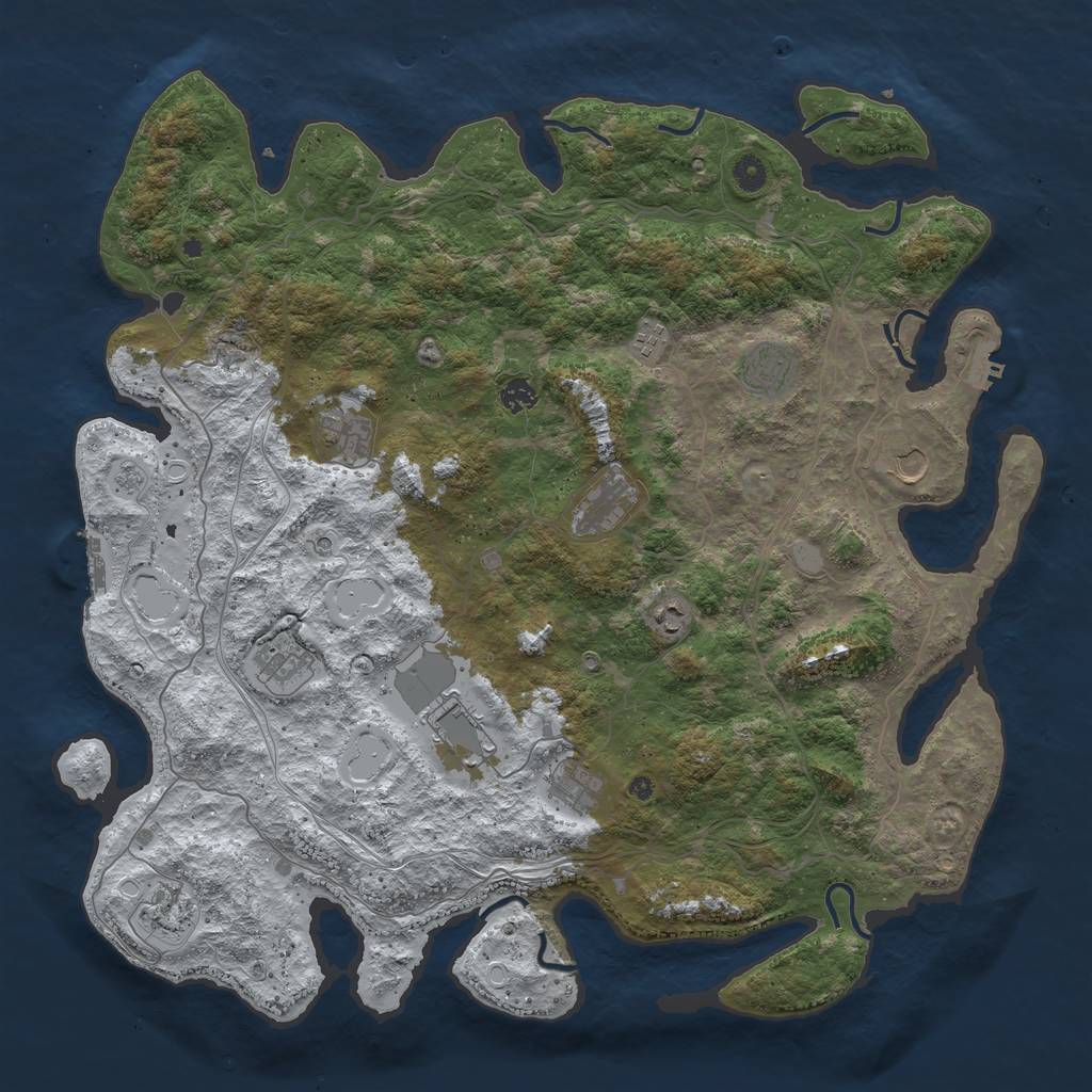 Rust Map: Procedural Map, Size: 4750, Seed: 891047569, 20 Monuments