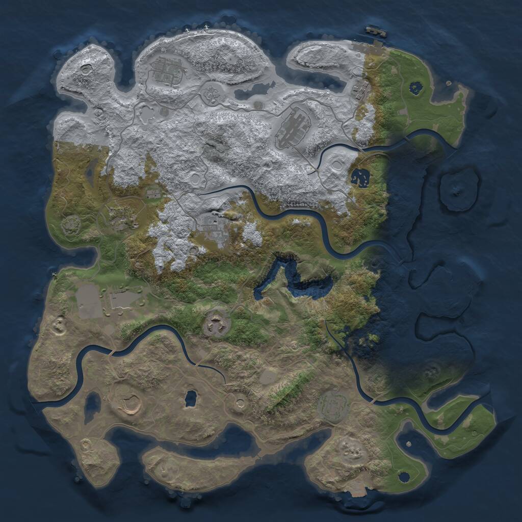 Rust Map: Procedural Map, Size: 4000, Seed: 88021503, 16 Monuments
