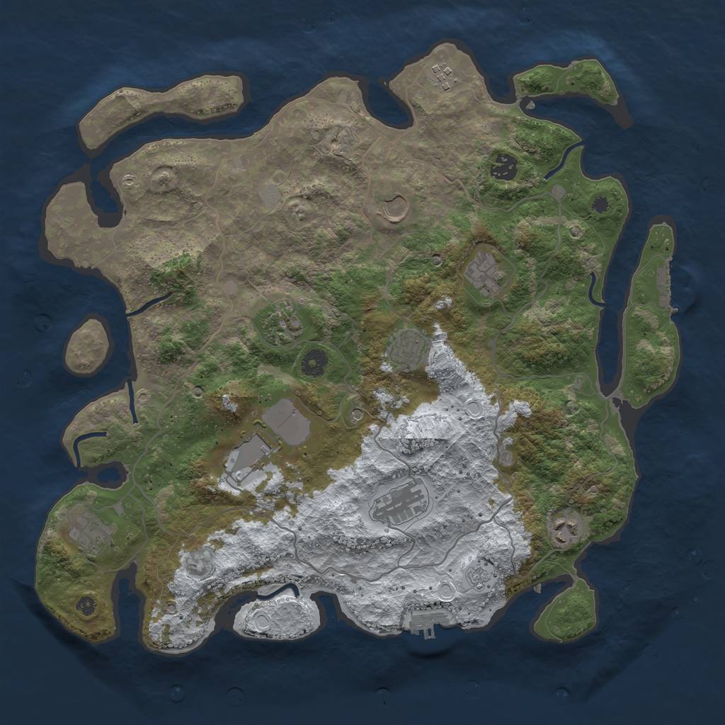 Rust Map: Procedural Map, Size: 4000, Seed: 261247686, 19 Monuments