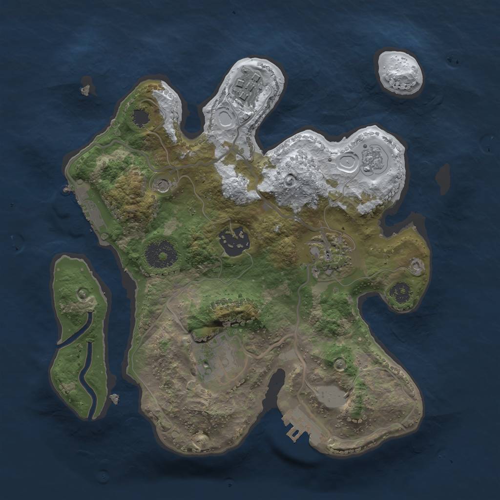 Rust Map: Procedural Map, Size: 2500, Seed: 1271266680, 13 Monuments