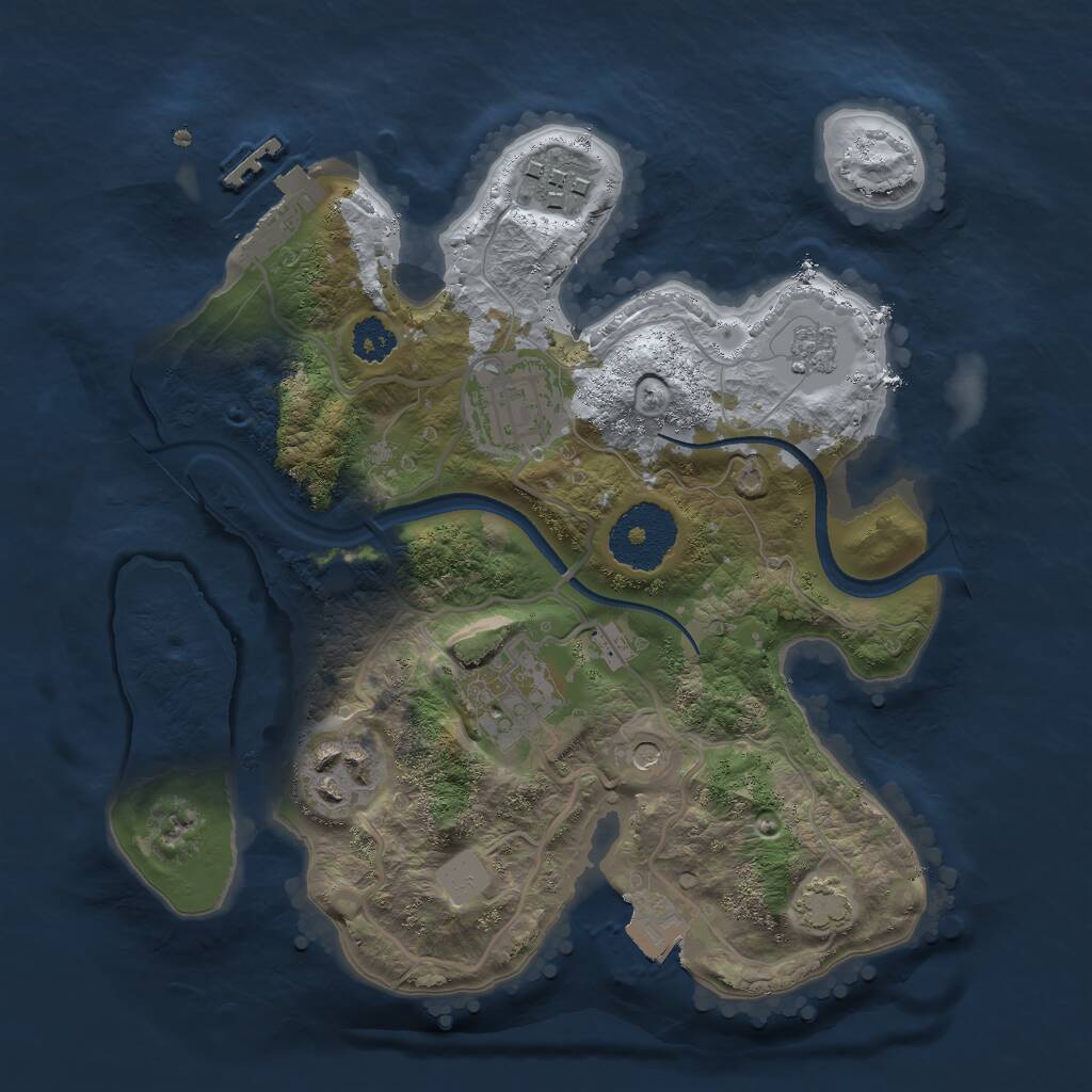 Rust Map: Procedural Map, Size: 2500, Seed: 1271266680, 9 Monuments