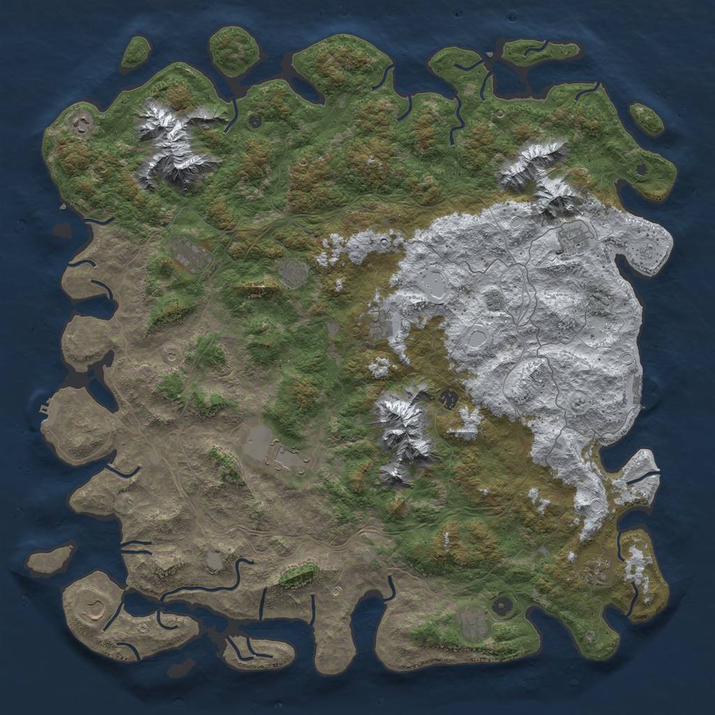 Rust Map: Procedural Map, Size: 5600, Seed: 1337, 20 Monuments