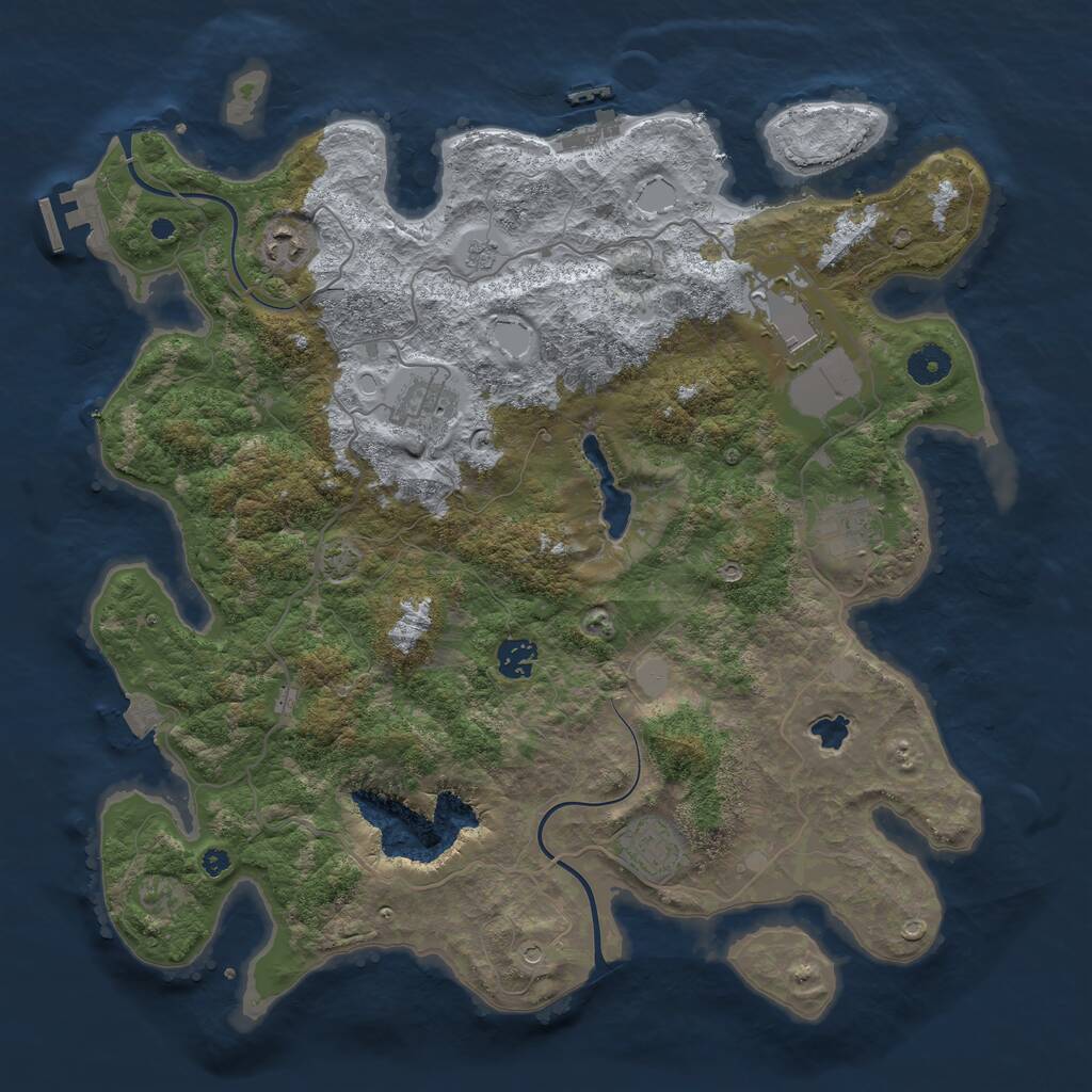 Rust Map: Procedural Map, Size: 4000, Seed: 550018588, 12 Monuments