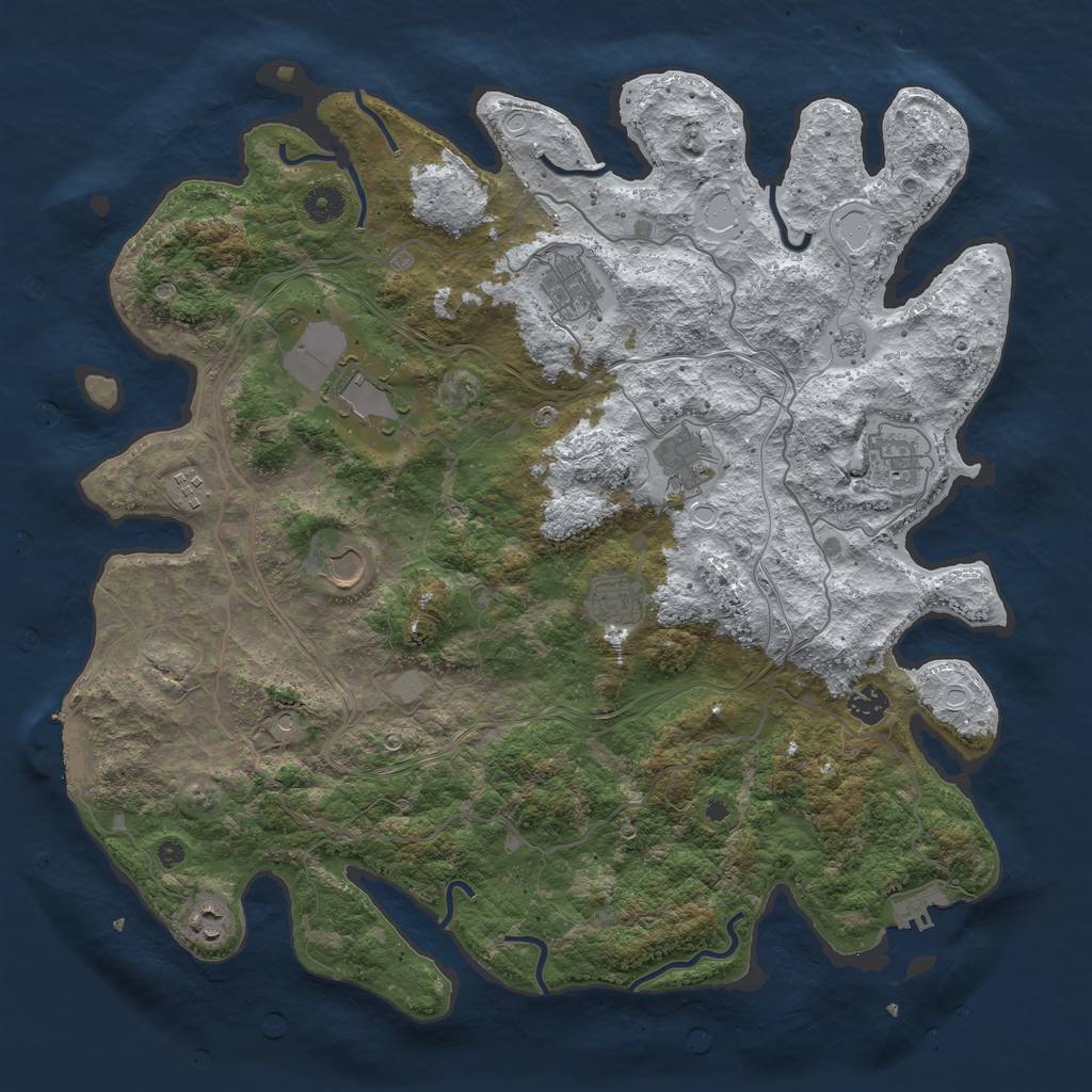 Rust Map: Procedural Map, Size: 4250, Seed: 1718051885, 18 Monuments