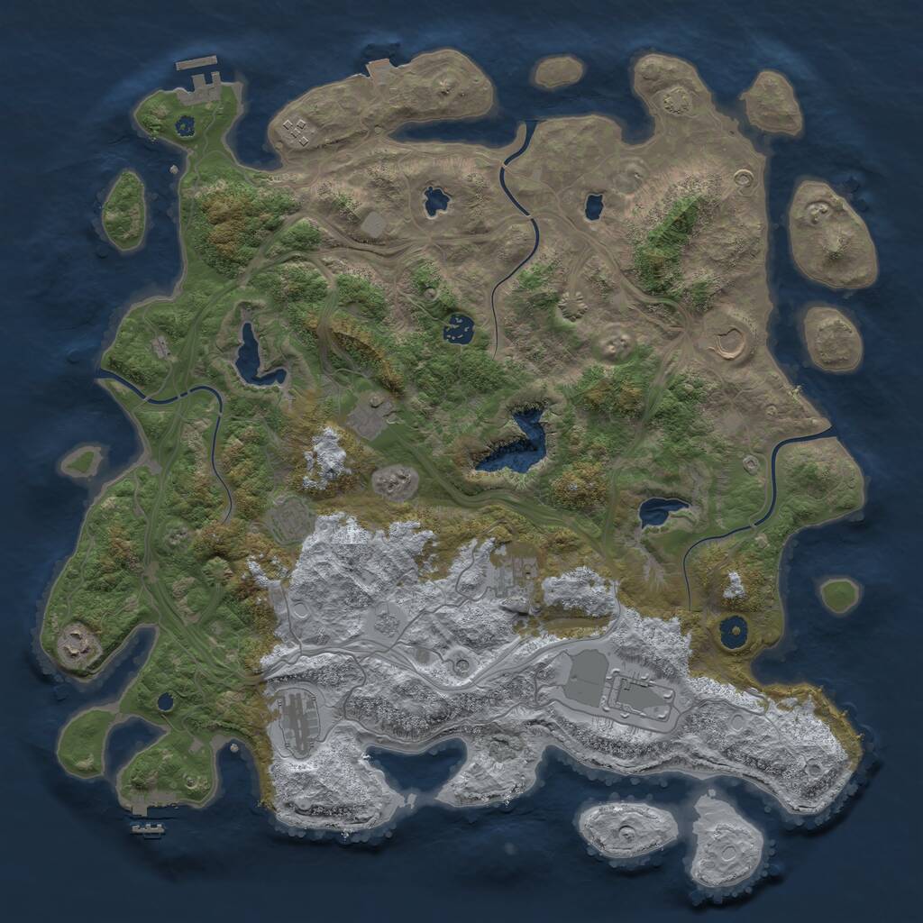 Rust Map: Procedural Map, Size: 4500, Seed: 514458619, 15 Monuments