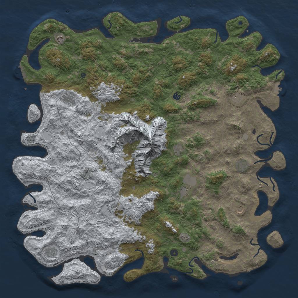 Rust Map: Procedural Map, Size: 6000, Seed: 951333017, 20 Monuments